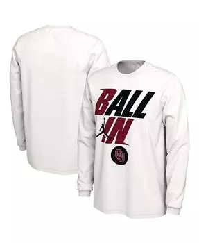 Мужская брендовая белая футболка с длинным рукавом «Оклахома Сунерс» Ball In Bench Jordan, цвет White