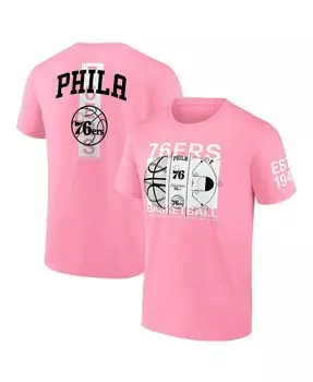 Мужская брендовая футболка candy pink philadelphia 76ers street collective Fanatics, розовый