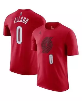 Мужская брендовая футболка Damian Lillard Red Portland Trail Blazers 2022/23 Statement Edition с именем и номером Jordan, красный