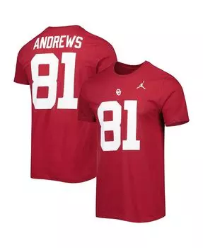Мужская брендовая футболка mark andrews crimson oklahoma sooners с именем и номером команды выпускников Jordan