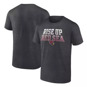 Мужская брендовая футболка с древесным углем Arizona Cardinals Big & Tall Rise Up Red Sea Statement Fanatics