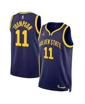 Мужская брендовая футболка темно-синего цвета Klay Thompson Golden State Warriors 2022/23 Statement Edition Swingman Jordan, синий