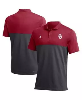 Мужская брендовая рубашка-поло Crimson Oklahoma Early 2022 Coaches Performance Jordan, красный
