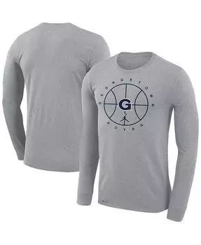 Мужская брендовая серая футболка с длинными рукавами Georgetown Hoyas Basketball Icon Legend Performance Jordan, серый
