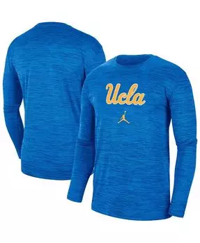 Мужская брендовая синяя футболка с длинным рукавом UCLA Bruins Team Velocity Performance Jordan, синий
