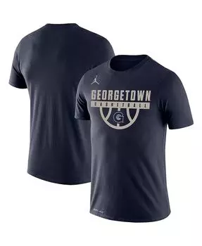 Мужская брендовая темно-синяя футболка Georgetown Hoyas Basketball Drop Legend Performance Jordan, синий