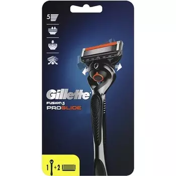 Мужская бритва Fusion Proglide с ручкой Flexball и 2 стержнями для лезвий, Gillette