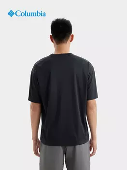 Мужская быстросохнущая спортивная футболка Columbia с короткими рукавами, черный