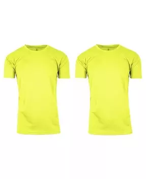 Мужская быстросохнущая влагоотводящая футболка с короткими рукавами и круглым вырезом — упаковка из 2 шт Galaxy By Harvic, зеленый