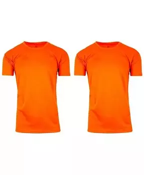 Мужская быстросохнущая влагоотводящая футболка с короткими рукавами и круглым вырезом — упаковка из 2 шт Galaxy By Harvic, оранжевый