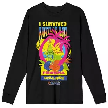 Мужская цельная футболка с рисунком «I Survived» Licensed Character, черный