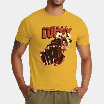 Мужская цельная футболка с рисунком Monkey D. Luffy Licensed Character, желтый