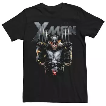 Мужская цельнометаллическая футболка с изображением бритвенной кромки Marvel X-Men Wolverine, черный