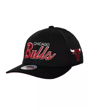 Мужская черная эластичная кепка Chicago Bulls MVP Team Script 2.0 с застежкой на спине Mitchell & Ness