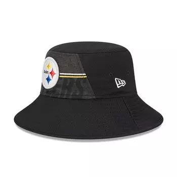 Мужская черная эластичная панама New Era Pittsburgh Steelers 2023 Training Camp NFL