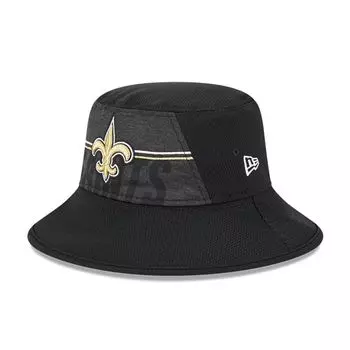 Мужская черная эластичная панама New Orleans Saints 2023 для тренировочного лагеря НФЛ New Era