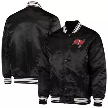 Мужская черная атласная университетская куртка на кнопках для раздевалки Tampa Bay Buccaneers Starter