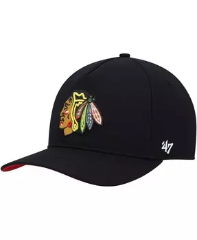 Мужская черная бейсболка Chicago Blackhawks Primary Hitch Snapback '47 Brand