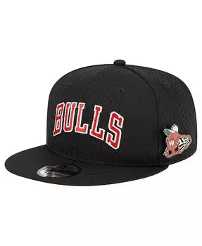 Мужская черная бейсболка Chicago Bulls Post-Up Pin Mesh 9FIFTY Snapback New Era, черный