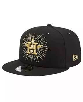 Мужская черная бейсболка Houston Astros с металлическим логотипом 9FIFTY Snapback New Era, черный