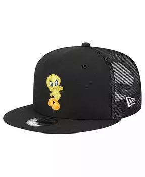 Мужская черная бейсболка Looney Tunes Tweety Trucker 9FIFTY Snapback New Era, черный