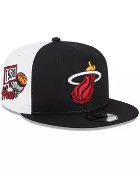 Мужская черная бейсболка Miami Heat Pop Panels 9FIFTY Snapback New Era