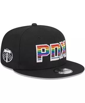 Мужская черная бейсболка Portland Timbers Pride 9FIFTY Snapback New Era