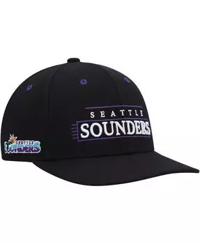 Мужская черная бейсболка Seattle Sounders FC LOFI Pro Snapback Mitchell & Ness