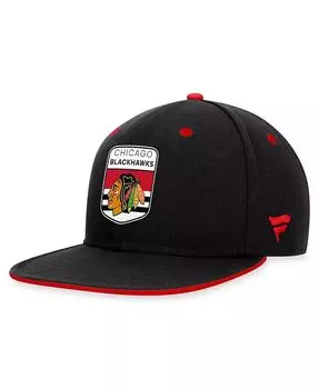 Мужская черная бейсболка Snapback проекта НХЛ 2023 "Чикаго Блэкхокс" Fanatics, черный