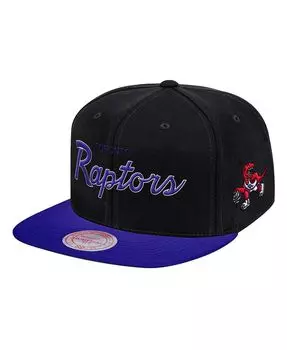 Мужская черная бейсболка Toronto Raptors Hardwood Classics MVP Team Script 2.0 Snapback Mitchell & Ness
