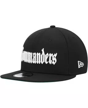 Мужская черная бейсболка Washington Commanders Gothic Script 9FIFTY Snapback New Era