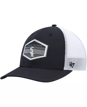 Мужская черная, белая кепка Chicago White Sox Spring Training Burgess Trucker Snapback '47 Brand