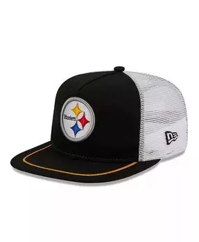 Мужская черная, белая кепка Pittsburgh Steelers Original Classic Golfer Snapback New Era, черный
