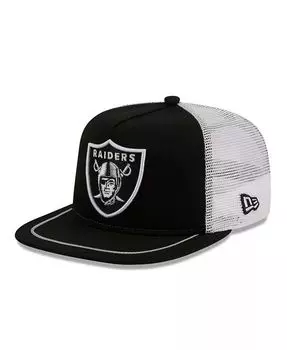 Мужская черная, белая регулируемая кепка для гольфиста Las Vegas Raiders Original Classic New Era, черный