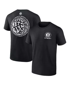 Мужская черная брендовая футболка Brooklyn Nets Basketball Street Collective Fanatics, черный