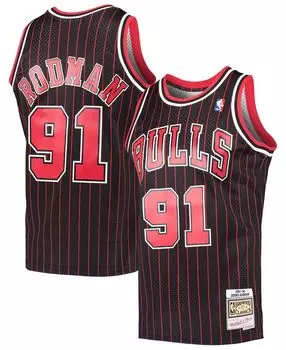 Мужская черная джерси Swingman Dennis Rodman Chicago Bulls Hardwood Classics Mitchell & Ness