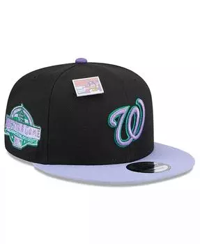Мужская черная/фиолетовая бейсболка Washington Nationals Grape Big League Chew Flavor Pack 9FIFTY Snapback Hat New Era, черный
