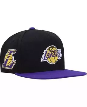 Мужская черная, фиолетовая кепка Los Angeles Lakers Side Core 2.0 Snapback Mitchell & Ness, черный