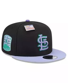 Мужская черная/фиолетовая кепка St. Louis Cardinals Grape Big League Chew Flavor Pack 9FIFTY Snapback Hat New Era, черный