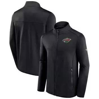 Мужская черная фирменная флисовая куртка с молнией во всю длину Minnesota Wild Authentic Pro Rink Fanatics