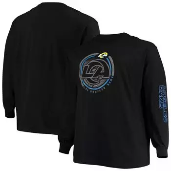 Мужская черная фирменная футболка Los Angeles Rams Big & Tall Color Pop с длинными рукавами Fanatics