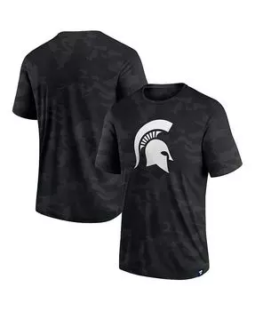 Мужская черная фирменная футболка с камуфляжным логотипом Michigan State Spartans Fanatics, черный