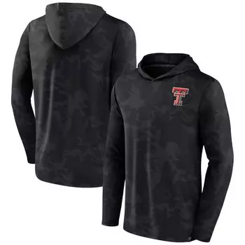 Мужская черная фирменная футболка Texas Tech Red Raiders с камуфляжным худи и длинными рукавами Fanatics