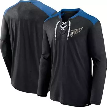 Мужская черная фирменная футболка Washington Capitals Special Edition 2.0 со шнуровкой и длинными рукавами Fanatics