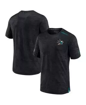 Мужская черная фирменная камуфляжная футболка премиум-класса San Jose Sharks Authentic Pro Rink Fanatics, черный