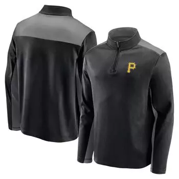 Мужская черная фирменная куртка Pittsburgh Pirates Team с молнией четверть четверти с логотипом Fanatics