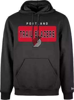 Мужская черная флисовая толстовка New Era Portland Trail Blazers
