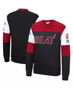 Мужская черная флисовая толстовка с капюшоном miami heat perfect season Mitchell &amp; Ness, черный