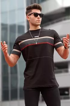 Мужская черная футболка 5372 MADMEXT