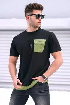 Мужская черная футболка 5386 MADMEXT